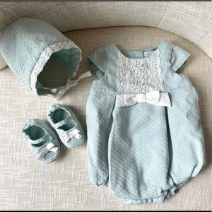 Shabby Chic Baby Girl Bonnet Outfit